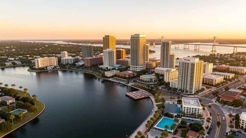 Aerial view of Tampa, FL showing the local landscape and terrain relevant to drone survey operations