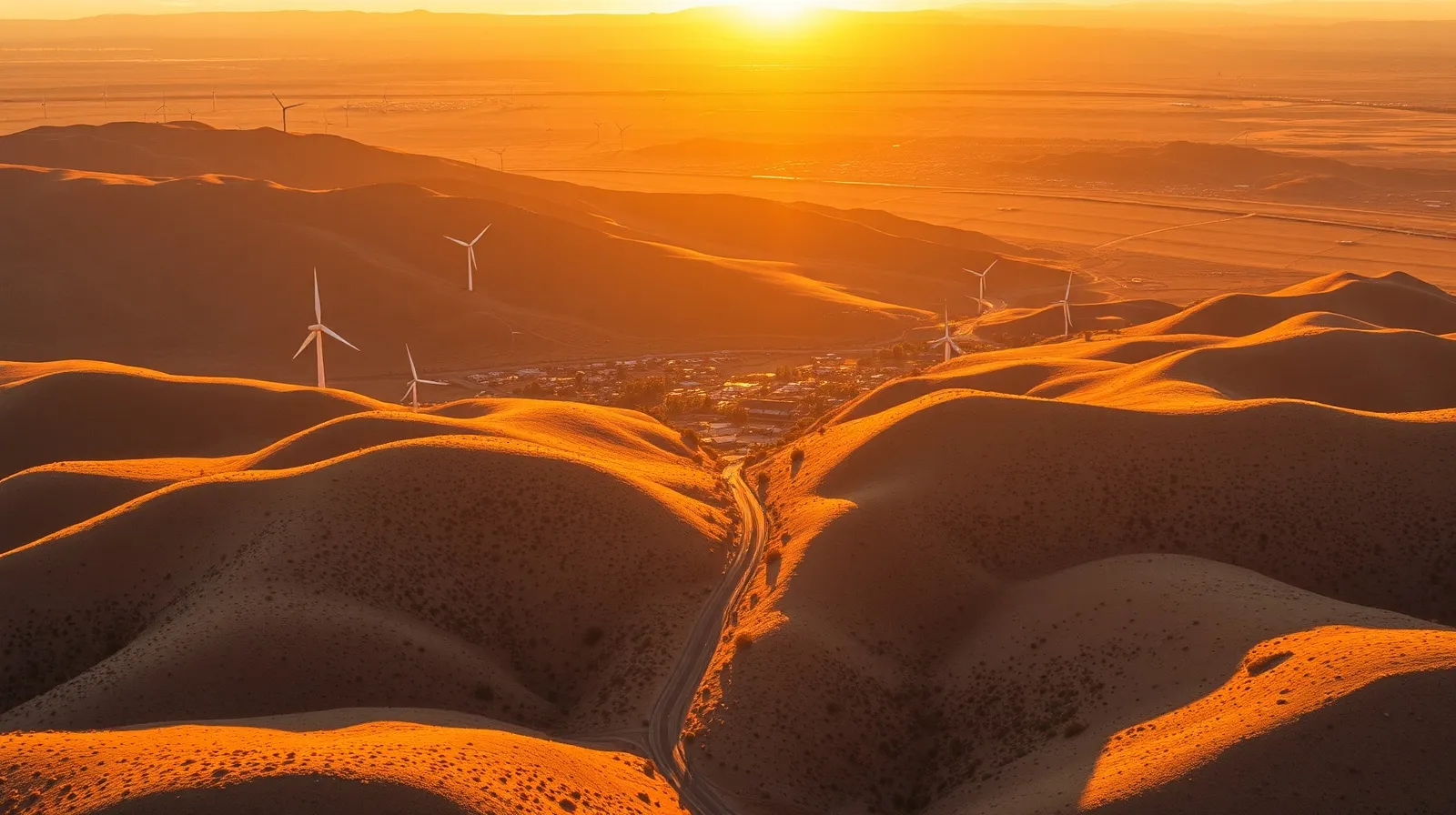Aerial view of Tehachapi, CA showing the local landscape and terrain relevant to drone survey operations