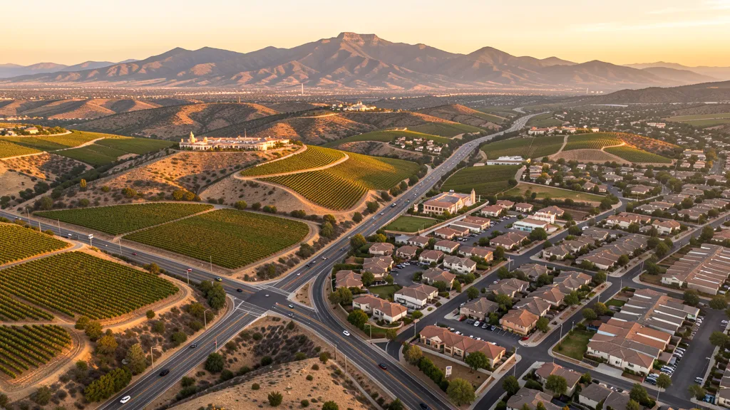 Aerial view of Temecula, CA showing the local landscape and terrain relevant to drone survey operations