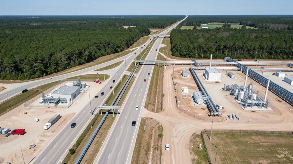 aerial imaging in progress at a construction site in Tomball, TX with local terrain visible
