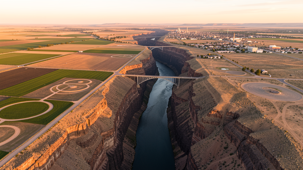 Aerial view of Twin Falls, ID showing the local landscape and terrain relevant to drone survey operations