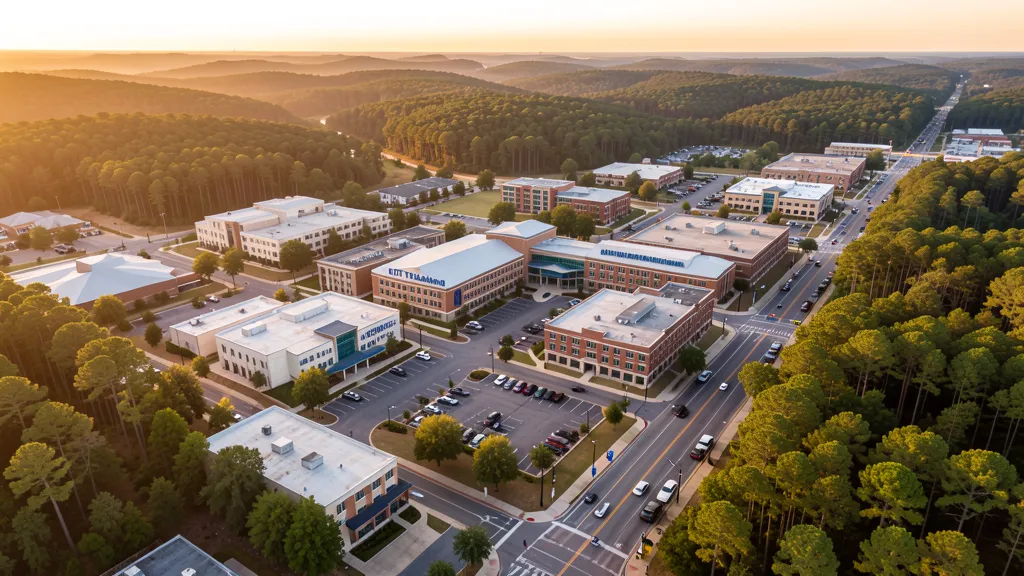 Aerial view of Tyler, TX showing the local landscape and terrain relevant to aerial imaging operations