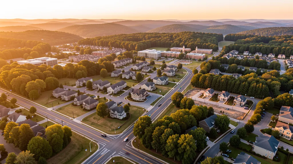 Aerial view of Wake Forest, NC showing the local landscape and terrain relevant to drone survey operations