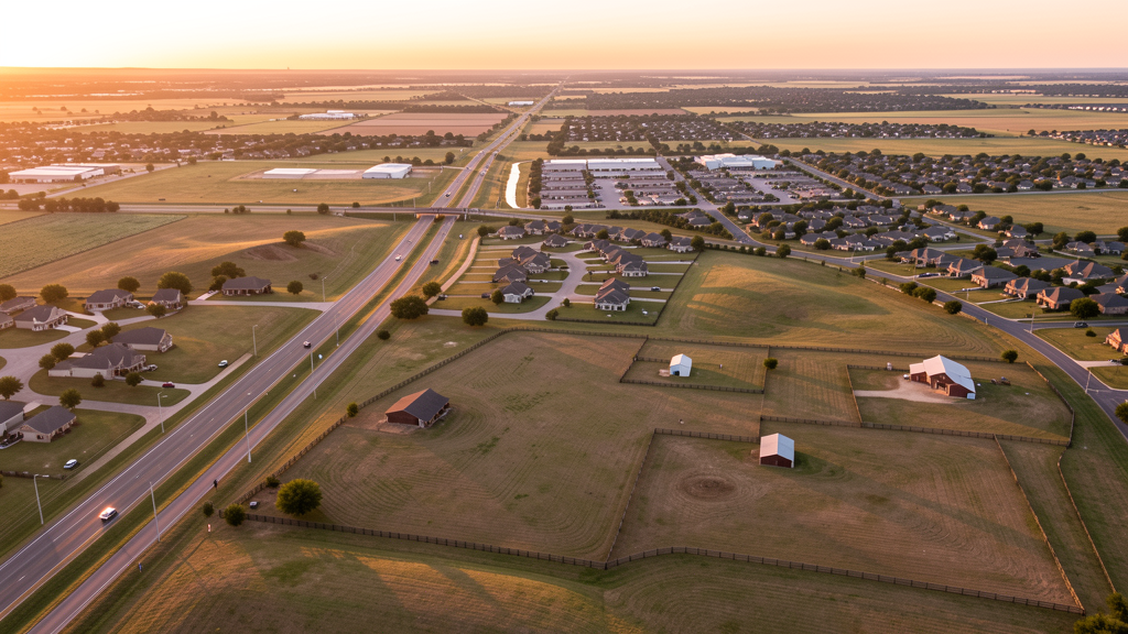 Aerial view of Weatherford, TX showing the local landscape and terrain relevant to drone survey operations