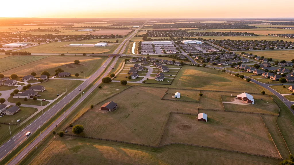 Aerial view of Weatherford, TX showing the local landscape and terrain relevant to aerial imaging operations