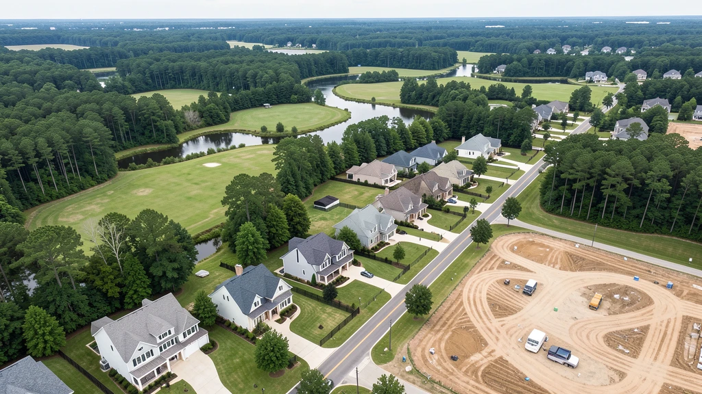 Aerial view of Weddington, NC showing the local landscape and terrain relevant to drone survey operations