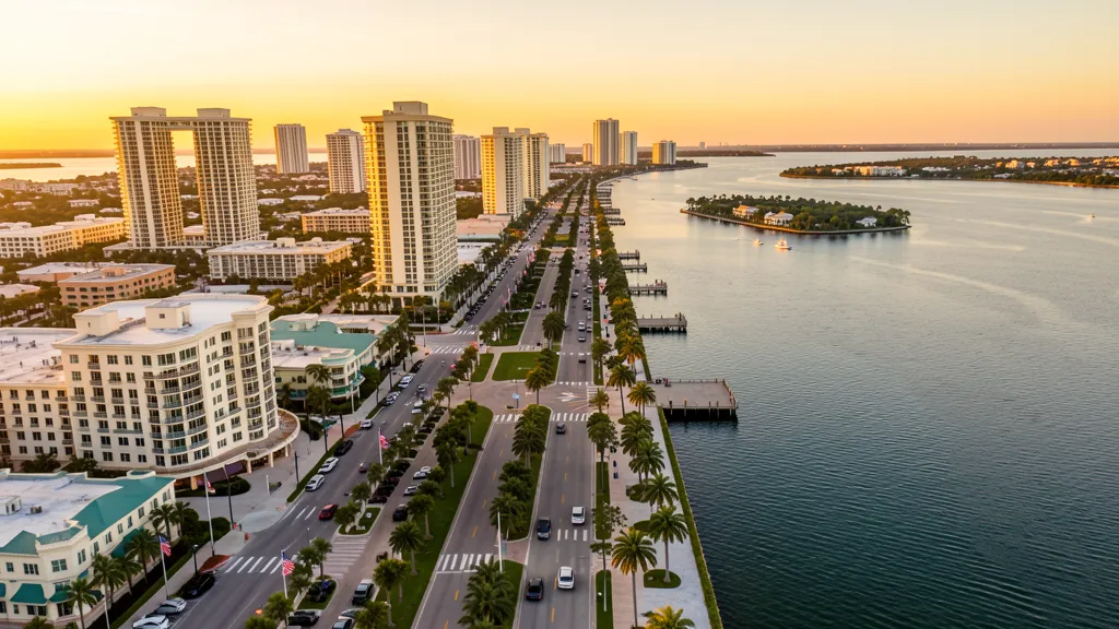 Aerial view of West Palm Beach, FL showing the local landscape and terrain relevant to drone survey operations