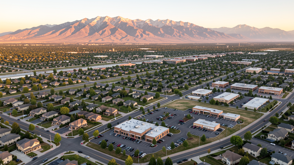 Aerial view of West Valley City, UT showing the local landscape and terrain relevant to drone survey operations