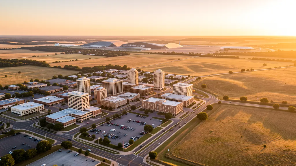 Aerial view of Wichita Falls, TX showing the local landscape and terrain relevant to aerial imaging operations