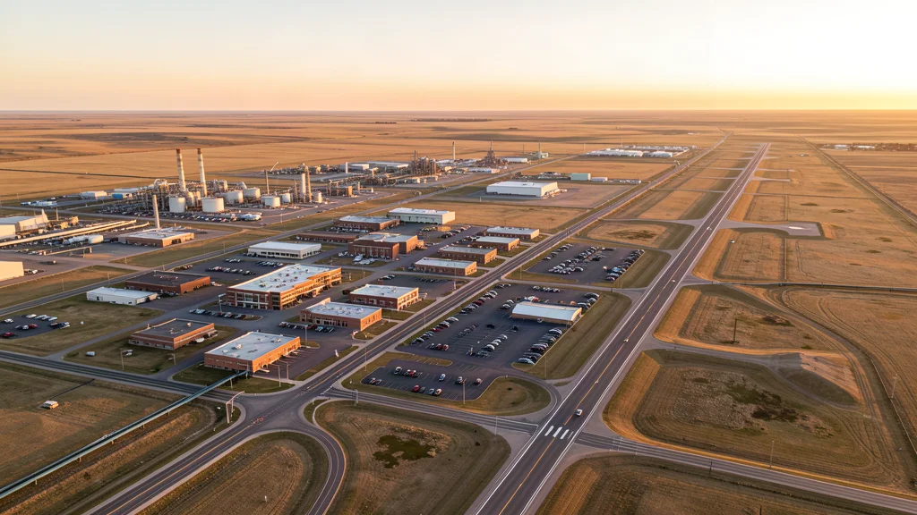 Aerial view of Williston, ND showing the local landscape and terrain relevant to aerial imaging operations