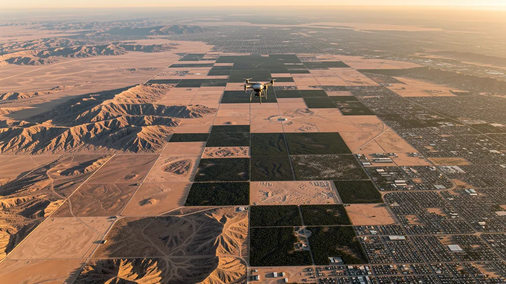 aerial imaging view of the United States landscape with multiple state terrains