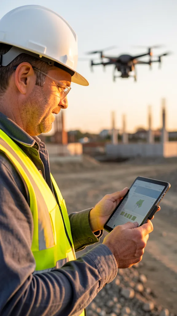 FAA-certified drone operator preparing equipment for survey flight