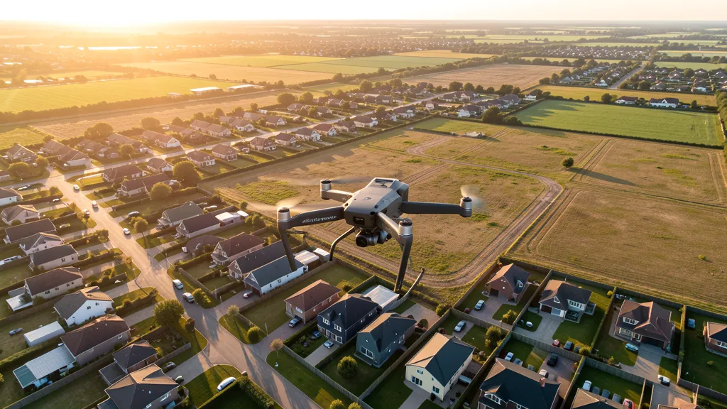 Drone conducting aerial imagery in Clovis, California — professional aerial survey services