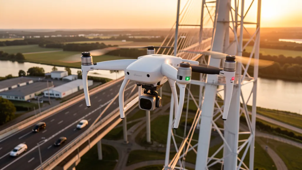 Drone conducting drone inspection in Clovis, California — professional aerial survey services
