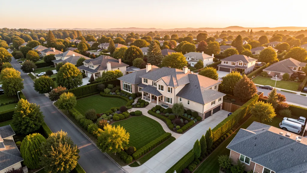 Drone conducting real estate photography in Clovis, California — professional aerial survey services